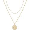 imagePAVOI 14K Gold Plated Layering Necklaces  Stylish Minimalist Design Pendant Necklaces  Bar Circle Lotus Disc Dog Tag Horizontal Bar Pendants for WomenYellow Gold