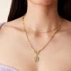 imagePAVOI 14K Gold Plated Layering Necklaces  Stylish Minimalist Design Pendant Necklaces  Bar Circle Lotus Disc Dog Tag Horizontal Bar Pendants for WomenRose Gold