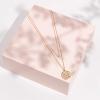 imagePAVOI 14K Gold Plated Layering Necklaces  Stylish Minimalist Design Pendant Necklaces  Bar Circle Lotus Disc Dog Tag Horizontal Bar Pendants for WomenRose Gold