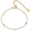 imagePAVOI 14K Gold Plated Sideways Cross Bracelet for Women  Religious Cubic Zirconia Station Bracelet  Confirmation GiftYellow Gold
