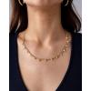 imagePAVOI 14K Gold Plated Station Necklace  Simulated Diamond BTY Layering Necklaces  Womens CZ ChainWhite Gold