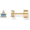 imagePAVOI 14K Gold Plated Sterling Silver Posts Colored Birthstone Flatback Stud Earrings for Women  Gemstone Cubic Zirconia Screwback Earrings  Dainty Helix Cartilage Piercing JewelryDecember  Blue Topaz