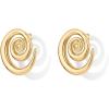 imagePAVOI 14K Gold Plated Sterling Silver Posts Statement Spiral Stud Earrings for Women  Trendy Chunky Drop EarringsYellow Gold