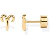 imagePAVOI 14K Gold Plated Sterling Silver Posts Zodiac Sign Flat Back Earring Studs  Birthday Gift for Women  Astrology Earring PairAries