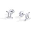imagePAVOI 14K Gold Plated Sterling Silver Posts Zodiac Sign Flat Back Earring Studs  Birthday Gift for Women  Astrology Earring PairGemini