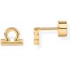 imagePAVOI 14K Gold Plated Sterling Silver Posts Zodiac Sign Flat Back Earring Studs  Birthday Gift for Women  Astrology Earring PairLibra