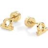 imagePAVOI 14K Gold Plated Sterling Silver Posts Zodiac Sign Flat Back Earring Studs  Birthday Gift for Women  Astrology Earring PairLibra