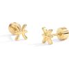 imagePAVOI 14K Gold Plated Sterling Silver Posts Zodiac Sign Flat Back Earring Studs  Birthday Gift for Women  Astrology Earring PairPisces