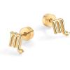 imagePAVOI 14K Gold Plated Sterling Silver Posts Zodiac Sign Flat Back Earring Studs  Birthday Gift for Women  Astrology Earring PairScorpio