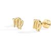 imagePAVOI 14K Gold Plated Sterling Silver Posts Zodiac Sign Flat Back Earring Studs  Birthday Gift for Women  Astrology Earring PairVirgo