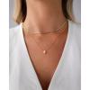imagePAVOI 14K Gold Plated Twisted Singapore Chain Layering Choker with Round Solitaire and Serpentine Chain Layering Choker with PearCut Stone Pendant Necklace Pack for Women  Cubic Zirconia Statement Layered Necklace SetWhite Gold