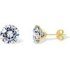imagePAVOI 14K Real Gold Studs Moissanite Earrings for Women  024 Carat Round Lab Created Moissanite Stone Solid Gold Stud Earrings Men02CTPair  3mm