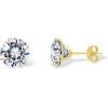 imagePAVOI 14K Real Gold Studs Moissanite Earrings for Women  024 Carat Round Lab Created Moissanite Stone Solid Gold Stud Earrings Men16CTPair  6mm