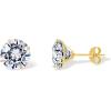 imagePAVOI 14K Real Gold Studs Moissanite Earrings for Women  024 Carat Round Lab Created Moissanite Stone Solid Gold Stud Earrings Men1CTPair  5mm