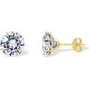 imagePAVOI 14K Real Gold Studs Moissanite Earrings for Women  024 Carat Round Lab Created Moissanite Stone Solid Gold Stud Earrings Men24CTPair  7mm
