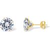 imagePAVOI 14K Real Gold Studs Moissanite Earrings for Women  024 Carat Round Lab Created Moissanite Stone Solid Gold Stud Earrings Men4CTPair  8mm
