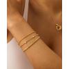 imagePAVOI 18K Gold Plated Chain Bracelet Pack for Women  Jewelry Set of 5 Stackable Bracelets Paperclip Snake Rope Figaro Beaded Chains3Piece Set