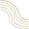 imagePAVOI 18K Gold Plated Chain Bracelet Pack for Women  Jewelry Set of 5 Stackable Bracelets Paperclip Snake Rope Figaro Beaded Chains5Piece Set