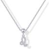 imagePAVOI Adjustable Gold Charm Necklace for Women  14K Gold Plated Chain Dainty Initial Necklaces for Women  Trendy Letter Zodiac Birthstone Cubic Zirconia Charm Pendants  Hypoallergenic Jewelry GiftWhite Gold