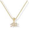 imagePAVOI Adjustable Gold Charm Necklace for Women  14K Gold Plated Chain Dainty Initial Necklaces for Women  Trendy Letter Zodiac Birthstone Cubic Zirconia Charm Pendants  Hypoallergenic Jewelry GiftYellow Gold
