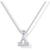 imagePAVOI Adjustable Gold Charm Necklace for Women  14K Gold Plated Chain Dainty Initial Necklaces for Women  Trendy Letter Zodiac Birthstone Cubic Zirconia Charm Pendants  Hypoallergenic Jewelry GiftWhite Gold