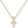 imagePAVOI Adjustable Gold Charm Necklace for Women  14K Gold Plated Chain Dainty Initial Necklaces for Women  Trendy Letter Zodiac Birthstone Cubic Zirconia Charm Pendants  Hypoallergenic Jewelry GiftYellow Gold