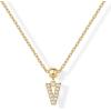 imagePAVOI Adjustable Gold Charm Necklace for Women  14K Gold Plated Chain Dainty Initial Necklaces for Women  Trendy Letter Zodiac Birthstone Cubic Zirconia Charm Pendants  Hypoallergenic Jewelry GiftYellow Gold