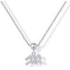 imagePAVOI Adjustable Gold Charm Necklace for Women  14K Gold Plated Chain Dainty Initial Necklaces for Women  Trendy Letter Zodiac Birthstone Cubic Zirconia Charm Pendants  Hypoallergenic Jewelry GiftWhite Gold