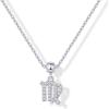 imagePAVOI Adjustable Gold Charm Necklace for Women  14K Gold Plated Chain Dainty Initial Necklaces for Women  Trendy Letter Zodiac Birthstone Cubic Zirconia Charm Pendants  Hypoallergenic Jewelry GiftWhite Gold