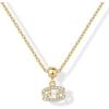 imagePAVOI Adjustable Gold Charm Necklace for Women  14K Gold Plated Chain Dainty Initial Necklaces for Women  Trendy Letter Zodiac Birthstone Cubic Zirconia Charm Pendants  Hypoallergenic Jewelry GiftYellow Gold