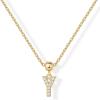imagePAVOI Adjustable Gold Charm Necklace for Women  14K Gold Plated Chain Dainty Initial Necklaces for Women  Trendy Letter Zodiac Birthstone Cubic Zirconia Charm Pendants  Hypoallergenic Jewelry GiftYellow Gold