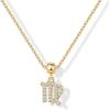 imagePAVOI Adjustable Gold Charm Necklace for Women  14K Gold Plated Chain Dainty Initial Necklaces for Women  Trendy Letter Zodiac Birthstone Cubic Zirconia Charm Pendants  Hypoallergenic Jewelry GiftYellow Gold