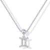 imagePAVOI Adjustable Gold Charm Necklace for Women  14K Gold Plated Chain Dainty Initial Necklaces for Women  Trendy Letter Zodiac Birthstone Cubic Zirconia Charm Pendants  Hypoallergenic Jewelry GiftWhite Gold