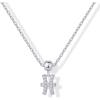 imagePAVOI Adjustable Gold Charm Necklace for Women  14K Gold Plated Chain Dainty Initial Necklaces for Women  Trendy Letter Zodiac Birthstone Cubic Zirconia Charm Pendants  Hypoallergenic Jewelry GiftWhite Gold