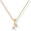 imagePAVOI Adjustable Gold Charm Necklace for Women  14K Gold Plated Chain Dainty Initial Necklaces for Women  Trendy Letter Zodiac Birthstone Cubic Zirconia Charm Pendants  Hypoallergenic Jewelry GiftYellow Gold
