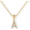 imagePAVOI Adjustable Gold Charm Necklace for Women  14K Gold Plated Chain Dainty Initial Necklaces for Women  Trendy Letter Zodiac Birthstone Cubic Zirconia Charm Pendants  Hypoallergenic Jewelry GiftYellow Gold