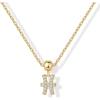 imagePAVOI Adjustable Gold Charm Necklace for Women  14K Gold Plated Chain Dainty Initial Necklaces for Women  Trendy Letter Zodiac Birthstone Cubic Zirconia Charm Pendants  Hypoallergenic Jewelry GiftYellow Gold