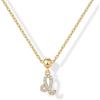 imagePAVOI Adjustable Gold Charm Necklace for Women  14K Gold Plated Chain Dainty Initial Necklaces for Women  Trendy Letter Zodiac Birthstone Cubic Zirconia Charm Pendants  Hypoallergenic Jewelry GiftYellow Gold