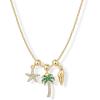 imagePAVOI Adjustable Whimsical Gold Charm Necklace for Women 14K Gold Plated Cute Dainty Pendant Necklaces with Charms Set Hypoallergenic Chain Trendy Cubic Zirconia Heart Religious Sports Pearl PendantYellow Gold