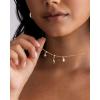 imagePAVOI Adjustable Whimsical Gold Charm Necklace for Women 14K Gold Plated Cute Dainty Pendant Necklaces with Charms Set Hypoallergenic Chain Trendy Cubic Zirconia Heart Religious Sports Pearl PendantWhite Gold
