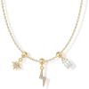 imagePAVOI Adjustable Whimsical Gold Charm Necklace for Women 14K Gold Plated Cute Dainty Pendant Necklaces with Charms Set Hypoallergenic Chain Trendy Cubic Zirconia Heart Religious Sports Pearl PendantYellow Gold