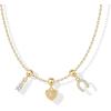 imagePAVOI Adjustable Whimsical Gold Charm Necklace for Women 14K Gold Plated Cute Dainty Pendant Necklaces with Charms Set Hypoallergenic Chain Trendy Cubic Zirconia Heart Religious Sports Pearl PendantYellow Gold