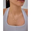 imagePAVOI Adjustable Whimsical Gold Charm Necklace for Women 14K Gold Plated Cute Dainty Pendant Necklaces with Charms Set Hypoallergenic Chain Trendy Cubic Zirconia Heart Religious Sports Pearl PendantWhite Gold