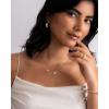 imagePAVOI Adjustable Whimsical Gold Charm Necklace for Women 14K Gold Plated Cute Dainty Pendant Necklaces with Charms Set Hypoallergenic Chain Trendy Cubic Zirconia Heart Religious Sports Pearl PendantWhite Gold