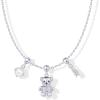 imagePAVOI Adjustable Whimsical Gold Charm Necklace for Women 14K Gold Plated Cute Dainty Pendant Necklaces with Charms Set Hypoallergenic Chain Trendy Cubic Zirconia Heart Religious Sports Pearl PendantWhite Gold