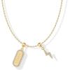 imagePAVOI Adjustable Whimsical Gold Charm Necklace for Women 14K Gold Plated Cute Dainty Pendant Necklaces with Charms Set Hypoallergenic Chain Trendy Cubic Zirconia Heart Religious Sports Pearl PendantYellow Gold