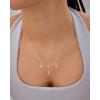 imagePAVOI Adjustable Whimsical Gold Charm Necklace for Women 14K Gold Plated Cute Dainty Pendant Necklaces with Charms Set Hypoallergenic Chain Trendy Cubic Zirconia Heart Religious Sports Pearl PendantYellow Gold