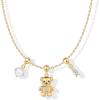 imagePAVOI Adjustable Whimsical Gold Charm Necklace for Women 14K Gold Plated Cute Dainty Pendant Necklaces with Charms Set Hypoallergenic Chain Trendy Cubic Zirconia Heart Religious Sports Pearl PendantYellow Gold
