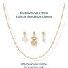 imagePAVOI Adjustable Whimsical Gold Charm Necklace for Women 14K Gold Plated Cute Dainty Pendant Necklaces with Charms Set Hypoallergenic Chain Trendy Cubic Zirconia Heart Religious Sports Pearl PendantYellow Gold