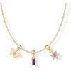 imagePAVOI Adjustable Whimsical Gold Charm Necklace for Women 14K Gold Plated Cute Dainty Pendant Necklaces with Charms Set Hypoallergenic Chain Trendy Cubic Zirconia Heart Religious Sports Pearl PendantYellow Gold